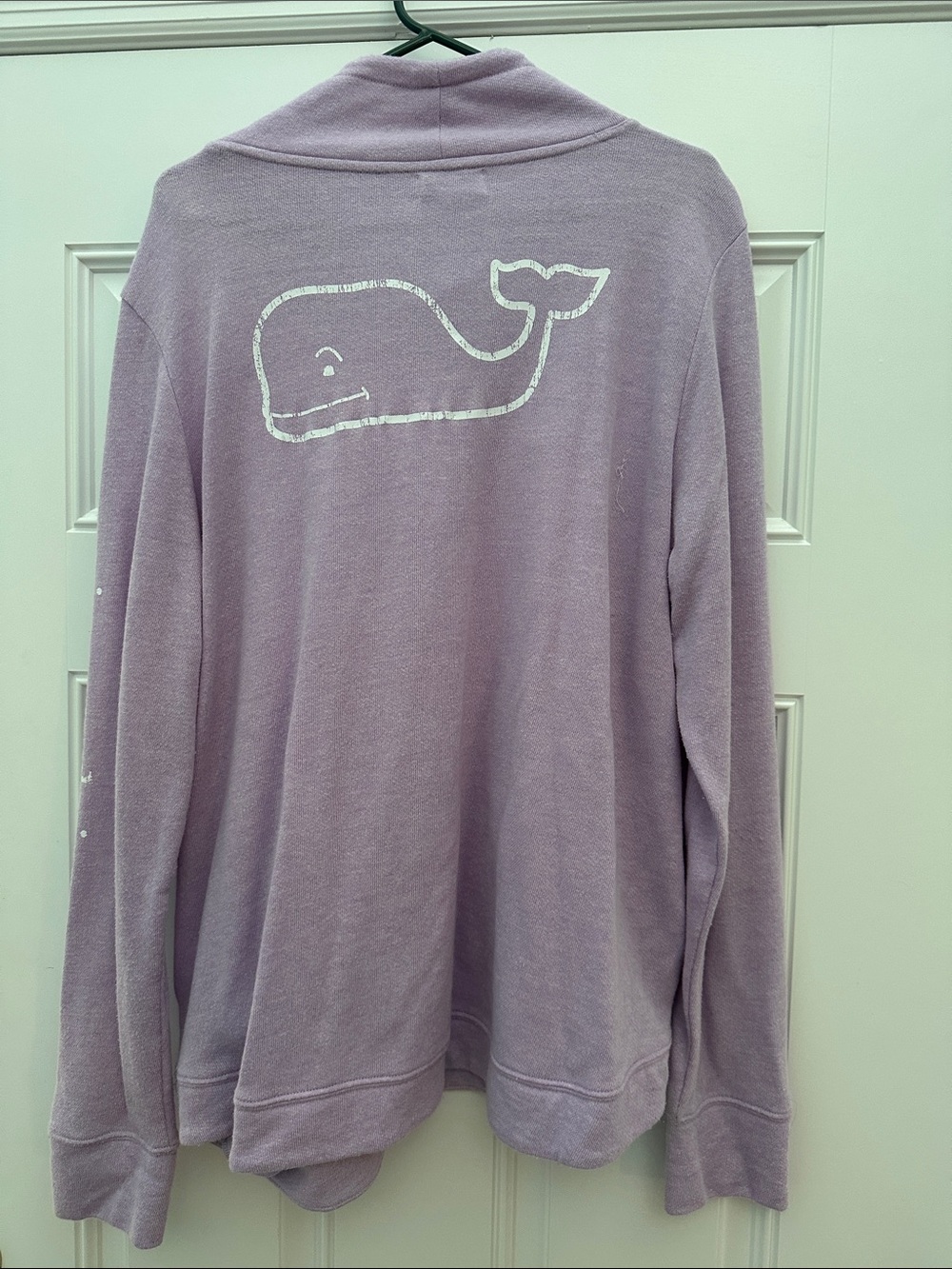 Vineyard Vines Lilac Cowl Neck Pullover with Sleeve Logo - Picture 2 of 4